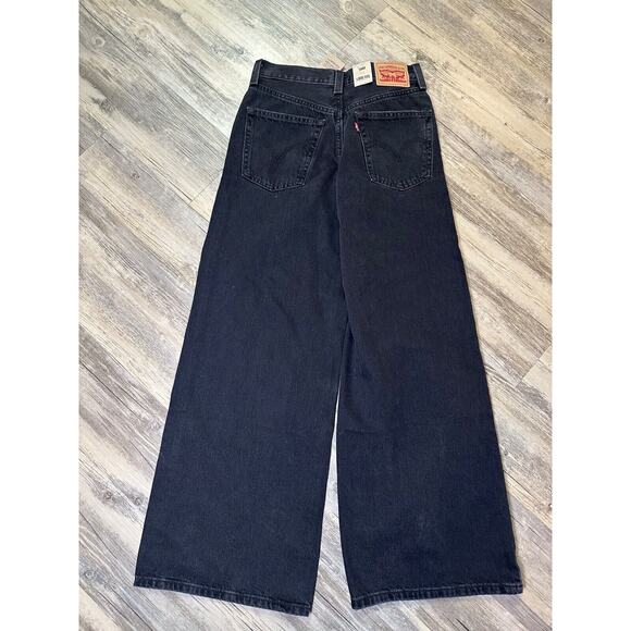 Levi's '94 Baggy Wide Leg Mid-Rise Jeans Black Faded Wash 25 x 31 Women's - Picture 6 of 10